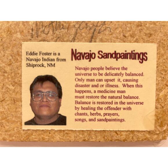 Vintage Navajo Sand Painting SIGNED Indigenous Healing Art Framed Authentic - Picture 8 of 8